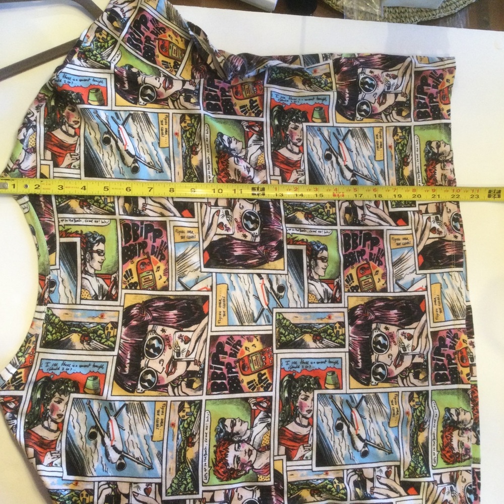 Zara Colorful Comic Print T-Shirt Size Large - Picture 5 of 7
